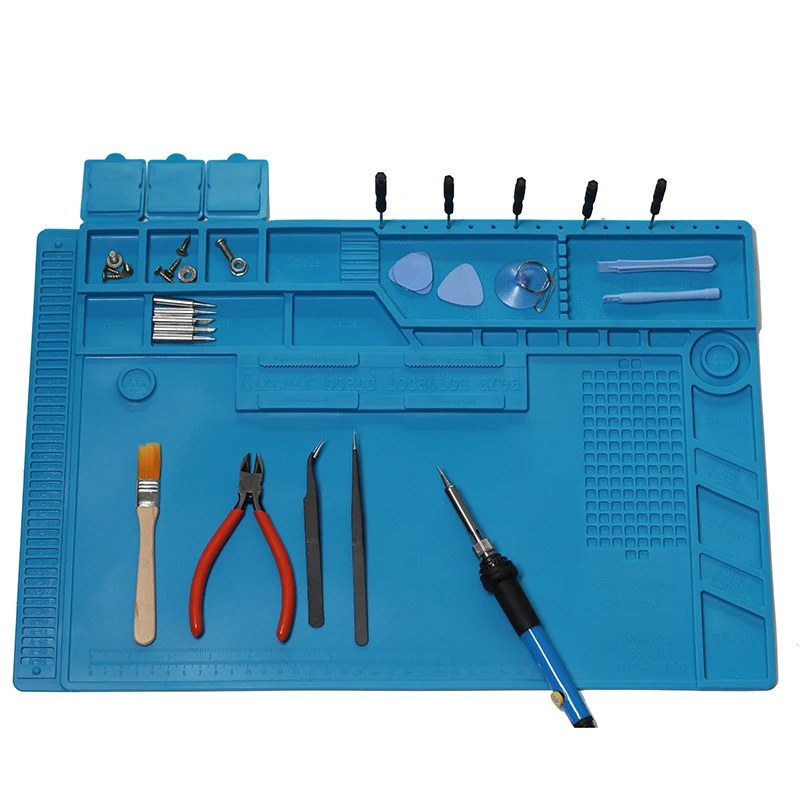 Heat Insulation Silicone Soldering Pad Desk Mat With Magnetic Maintenance Platform For Mobile Phone BGA Soldering Repair S-180A
Heat Insulation Silicone Soldering Pad Desk Mat With Magnetic Maintenance Platform For Mobile Phone BGA Soldering Repair S-180A