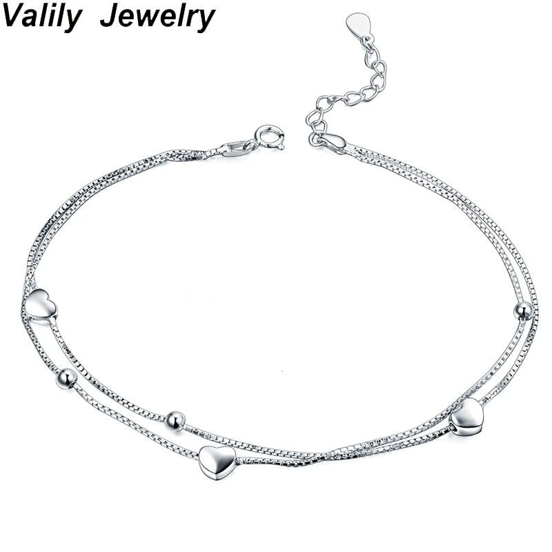 Valily Women Foot Bracelet 925 Silver Sterling Heart Charm Bracelets for Women Fashion Anklet Bracelet Two-Lines Bead Chain Foot
Valily Women Foot Bracelet 925 Silver Sterling Heart Charm Bracelets for Women Fashion Anklet Bracelet Two-Lines Bead Chain Foot
