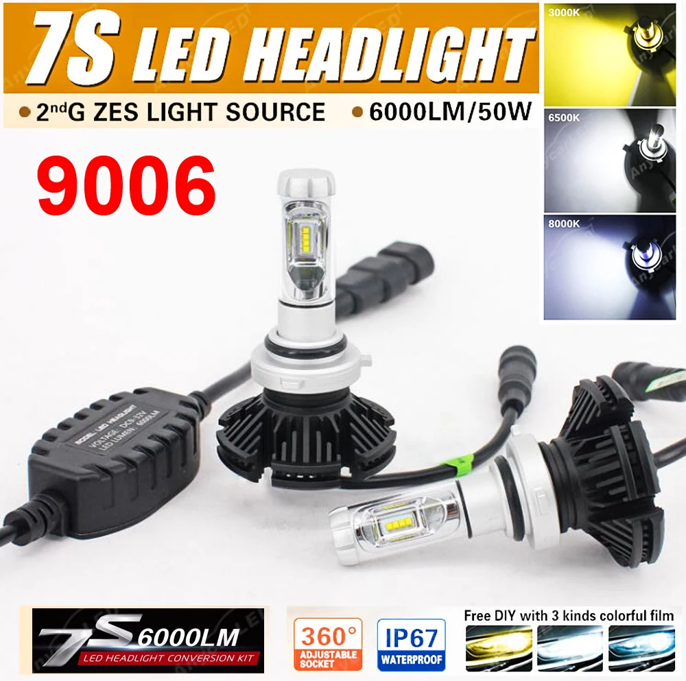 1 Set 9006 HB4 7S LED Headlight 50W 6000LM LUMILED LUXEON ZES 2nd Chips Fanless All-in-one With Driver DIY Retrofit 3K 6.5K 8K
1 Set 9006 HB4 7S LED Headlight 50W 6000LM LUMILED LUXEON ZES 2nd Chips Fanless All-in-one With Driver DIY Retrofit 3K 6.5K 8K
