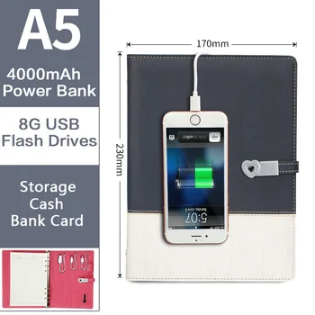 New Arrival Travelers multi-function Notebook A5 Schedule Book Spiral Diary Weekly Planner Power Bank/USB Flash Drives Storage
New Arrival Travelers multi-function Notebook A5 Schedule Book Spiral Diary Weekly Planner Power Bank/USB Flash Drives Storage