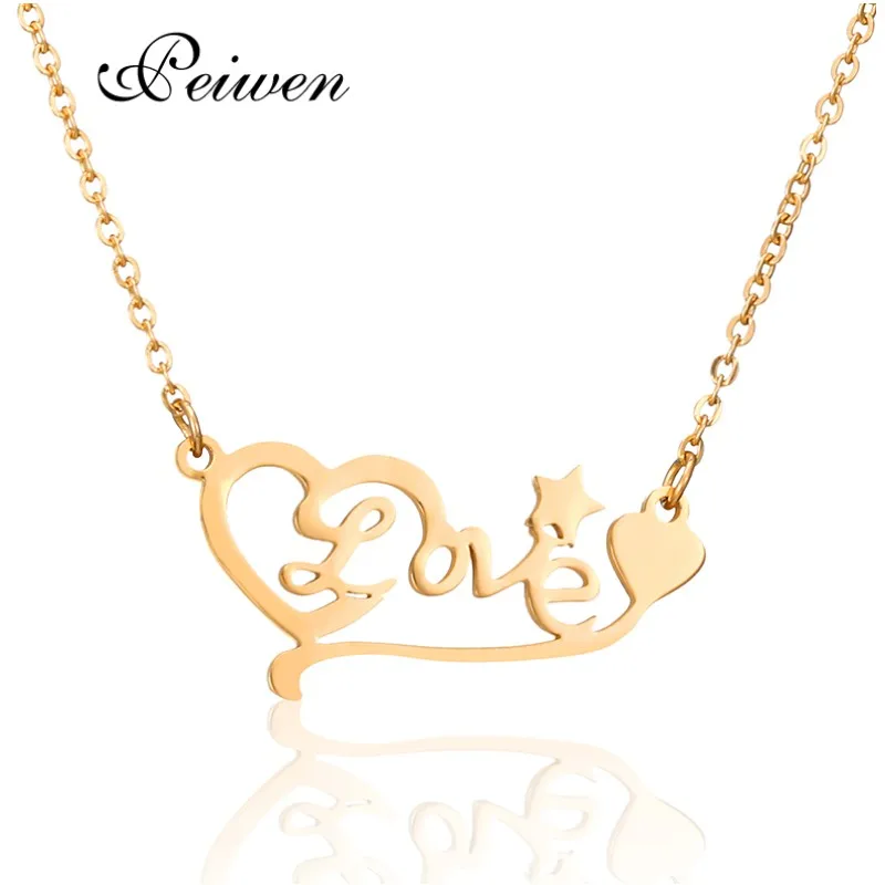 Fashion Love Heart Star Pendant Necklace Stainless Steel Gold Silver Rose Gold Chain For Women Charm Choker Letter Jewelryinitia
Fashion Love Heart Star Pendant Necklace Stainless Steel Gold Silver Rose Gold Chain For Women Charm Choker Letter Jewelryinitia