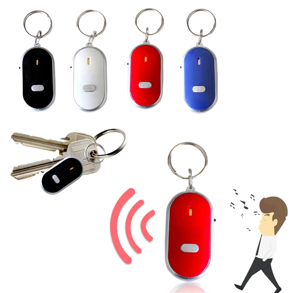 

Wireless Whistle Key Finder Keychain For Women Men Anti-Lost Device Keyrings Electronic Anti-Theft Ellipse Plastic Key Search