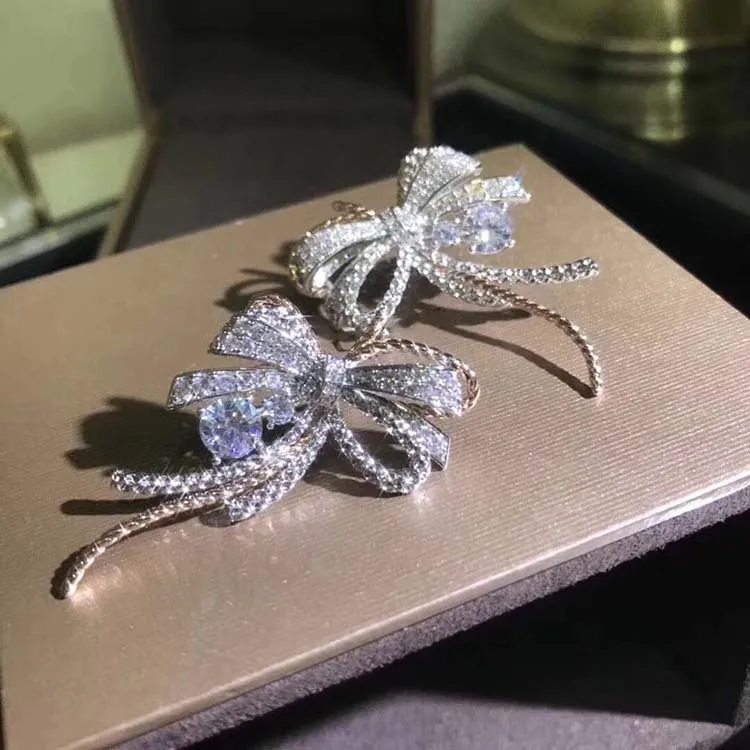 Pur 925 Sterling Silver Jewelry For Women Wedding Earrings Bowknot Earring Rose Gold Silver 2 Color Party Earrings Italy Quality 
Pur 925 Sterling Silver Jewelry For Women Wedding Earrings Bowknot Earring Rose Gold Silver 2 Color Party Earrings Italy Quality