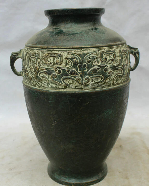 S1762 10" Ancient Marked Chinese Dynasty palace Bronze Beast Crock flower Bottle Vase D0318
S1762 10" Ancient Marked Chinese Dynasty palace Bronze Beast Crock flower Bottle Vase D0318