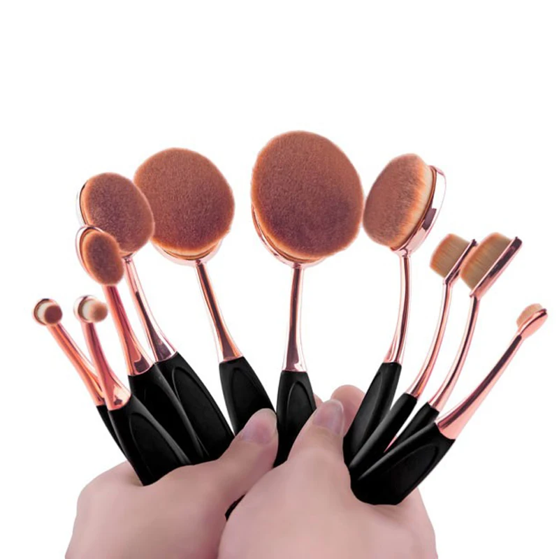 10 PCS Cosmetic Oval Toothbrush Shaped Brush Rose Gold Powder Foundation Eyeshadow Makeup Brushes Set Kit Accessories
10 PCS Cosmetic Oval Toothbrush Shaped Brush Rose Gold Powder Foundation Eyeshadow Makeup Brushes Set Kit Accessories