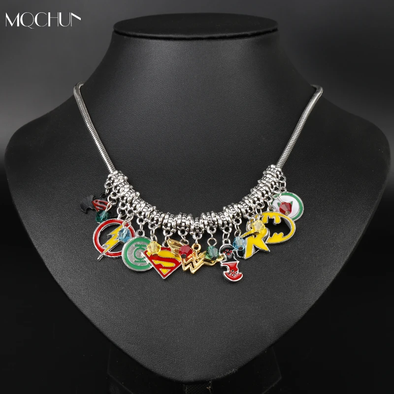 MQCHUN New Design DC Comic Marvel Avengers Superhero Captain America Wonder Women The Flash Crystal Beads Choker Necklace Gift
MQCHUN New Design DC Comic Marvel Avengers Superhero Captain America Wonder Women The Flash Crystal Beads Choker Necklace Gift