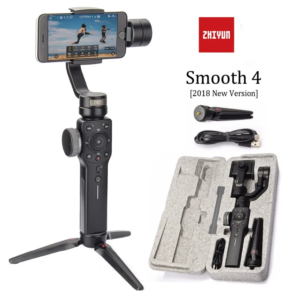 Zhiyun Smooth 4 3-Axis Handheld Gimbal Stabilizer w/Focus Pull & Zoom Capability for Smartphone Like iPhone X 8 Plus Samsung S9+
Zhiyun Smooth 4 3-Axis Handheld Gimbal Stabilizer w/Focus Pull & Zoom Capability for Smartphone Like iPhone X 8 Plus Samsung S9+