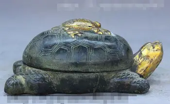Old Chinese Buddhism Bronze Gilt longevity Tortoise Turtle Statue Incense Burner
Old Chinese Buddhism Bronze Gilt longevity Tortoise Turtle Statue Incense Burner