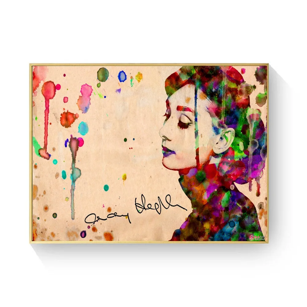 Audrey Hepburn Colors Vintage Retro Posters and Prints Home Decoration Canvas Painting Modern Wall Art Picture Silk Fabric | Дом и сад