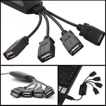 4 port USB cable hub expansion splitter adapter for laptop PC USB 2.0 hub