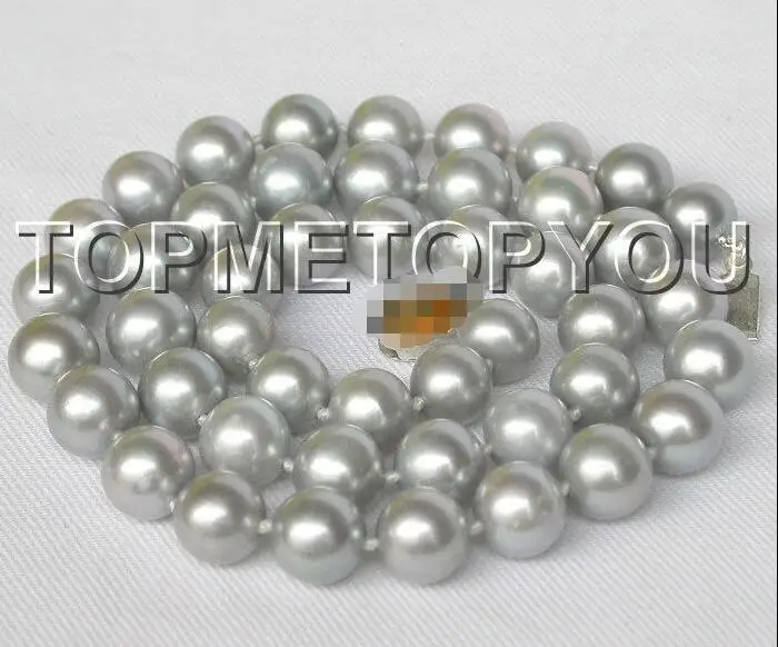 FREE SHIPPING HOT sell new Style >>>>AAA 10mm round Gray freshwater pearls necklace 925ss silver E1334
FREE SHIPPING HOT sell new Style >>>>AAA 10mm round Gray freshwater pearls necklace 925ss silver E1334