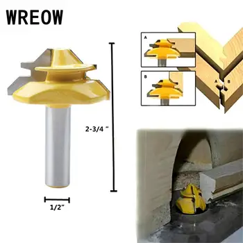 1Pc 1/2-3/8 45 Degree Lock Miter Router Bit 1/2 Shank Carbide End Mill Milling Tenon Cutter DIY Drawer Woodworking Tool
1Pc 1/2-3/8 45 Degree Lock Miter Router Bit 1/2 Shank Carbide End Mill Milling Tenon Cutter DIY Drawer Woodworking Tool