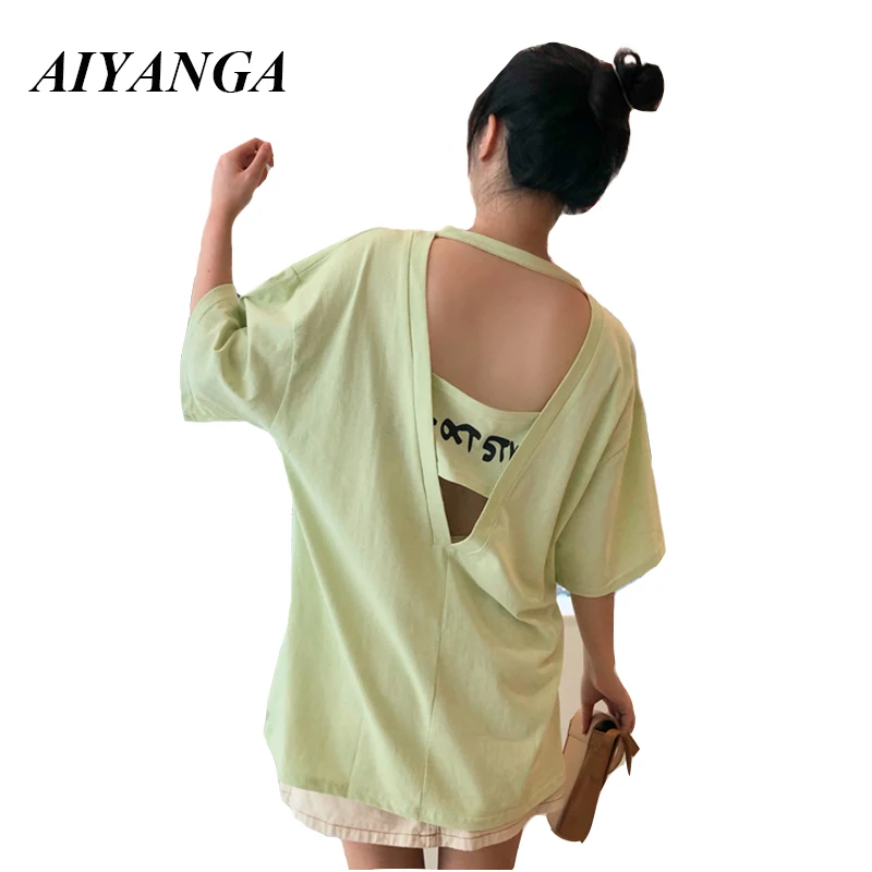 New Harajuku T shirt Women 2019 Summer Printing Short Sleeve O-Neck Tshirts Cotton Womens Tops Backless Hole Loose Tshirt
New Harajuku T shirt Women 2019 Summer Printing Short Sleeve O-Neck Tshirts Cotton Womens Tops Backless Hole Loose Tshirt