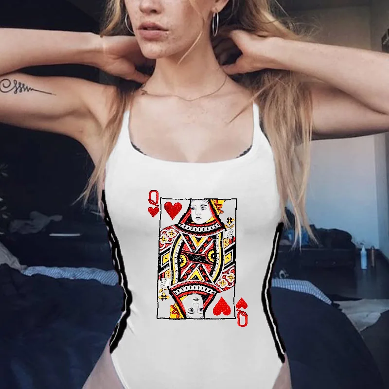 2019 Summer Red Peach Q Women's new Bodysuit Bodycon Sleeveless poker card printing Plus Size sexy jumpsuit Rompers 005
2019 Summer Red Peach Q Women's new Bodysuit Bodycon Sleeveless poker card printing Plus Size sexy jumpsuit Rompers 005