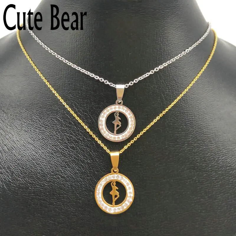 Cute Bear Brand Stainless Steel Necklaces Women Jewelry Fashion Round Hollow Ballet Dancer Pendant Necklace Wholesale Child Gift
Cute Bear Brand Stainless Steel Necklaces Women Jewelry Fashion Round Hollow Ballet Dancer Pendant Necklace Wholesale Child Gift
