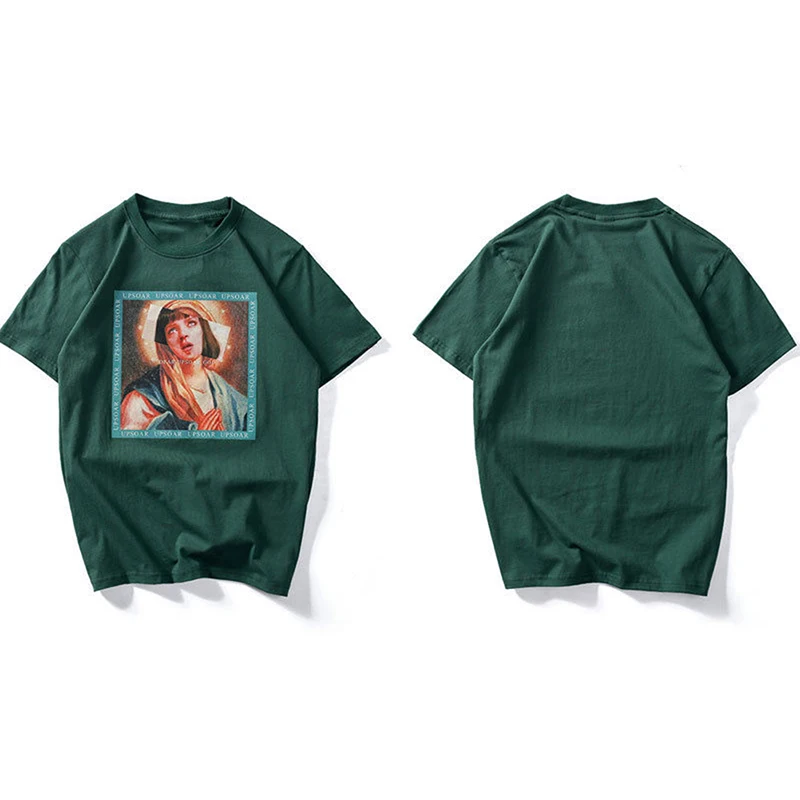 Hip Hop T Shirt Movie Pulp Fiction Virgin Mary T Shirt Men Women Shirt Black Green Streetwear Cotton Top Tee
Hip Hop T Shirt Movie Pulp Fiction Virgin Mary T Shirt Men Women Shirt Black Green Streetwear Cotton Top Tee