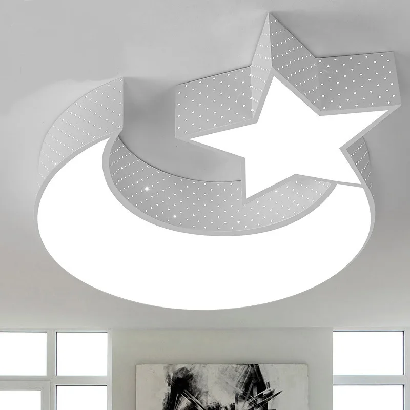 Modern minimalist led ceiling lamp romantic star moon study bedroom lamp dimming wrought iron lighting
Modern minimalist led ceiling lamp romantic star moon study bedroom lamp dimming wrought iron lighting