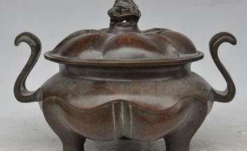 12" old china pure bronze copper dragon beast lucky statue incense burner Censer
12" old china pure bronze copper dragon beast lucky statue incense burner Censer