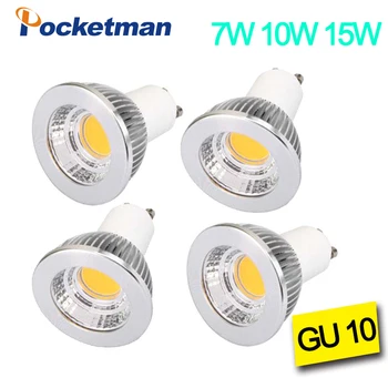 

LED Bulb GU10 COB Led Spot Light 7W 10W 15W GU10 led Spotlight Bulb lamp light Dimmable AC85v-265v Super Bright free shipping