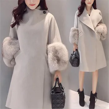 New Autumn Winter Women Coat Plus Size Fashion Loose Solid Covered Button Slim MD-Long Woolen Blends Coat For Women Outerwear
New Autumn Winter Women Coat Plus Size Fashion Loose Solid Covered Button Slim MD-Long Woolen Blends Coat For Women Outerwear