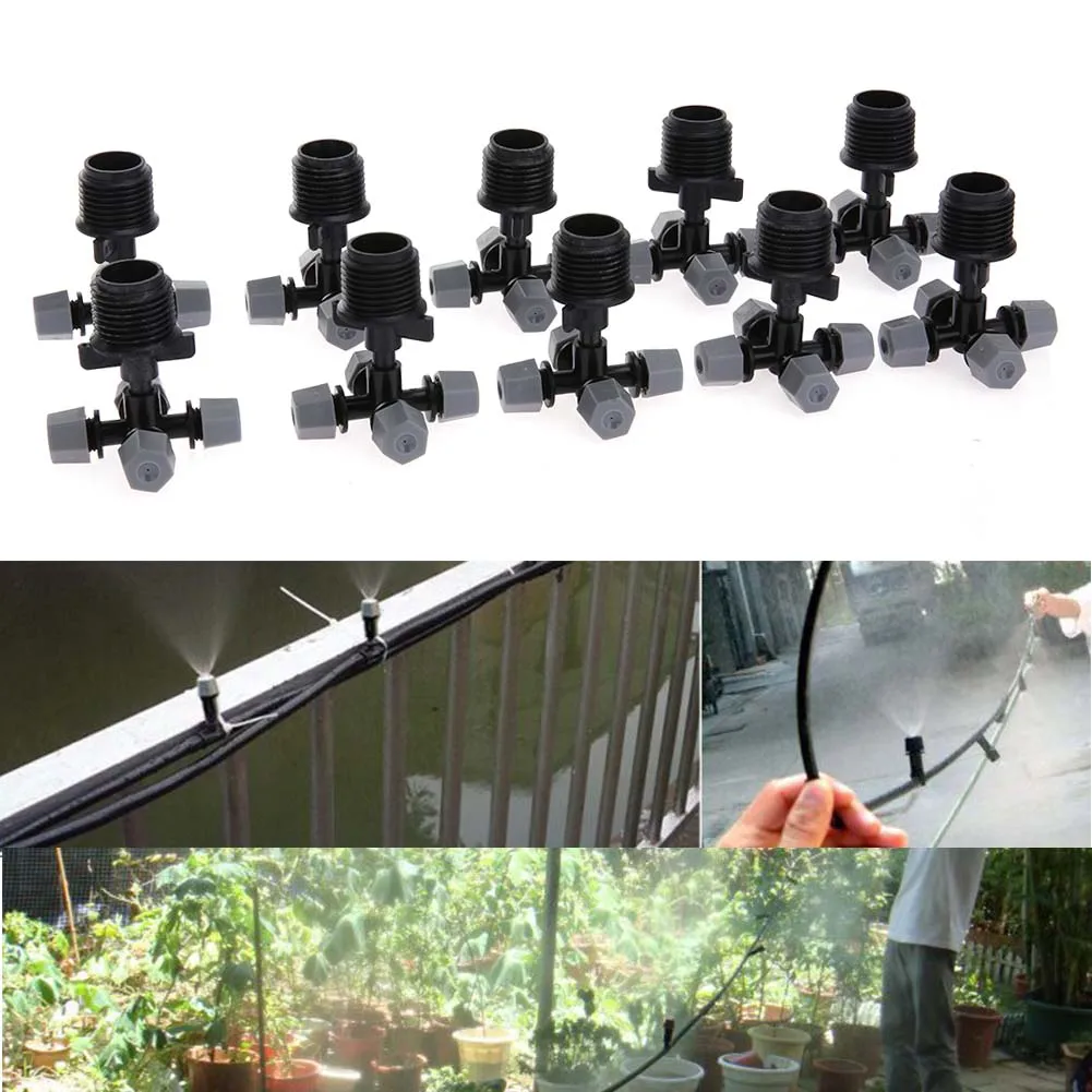 10pcs 4 Outlet Micro Garden Irrigation Sprinklers Spray Nozzles Cooling Mist Atomizaer for Misting Watering Irrigation Connector
10pcs 4 Outlet Micro Garden Irrigation Sprinklers Spray Nozzles Cooling Mist Atomizaer for Misting Watering Irrigation Connector