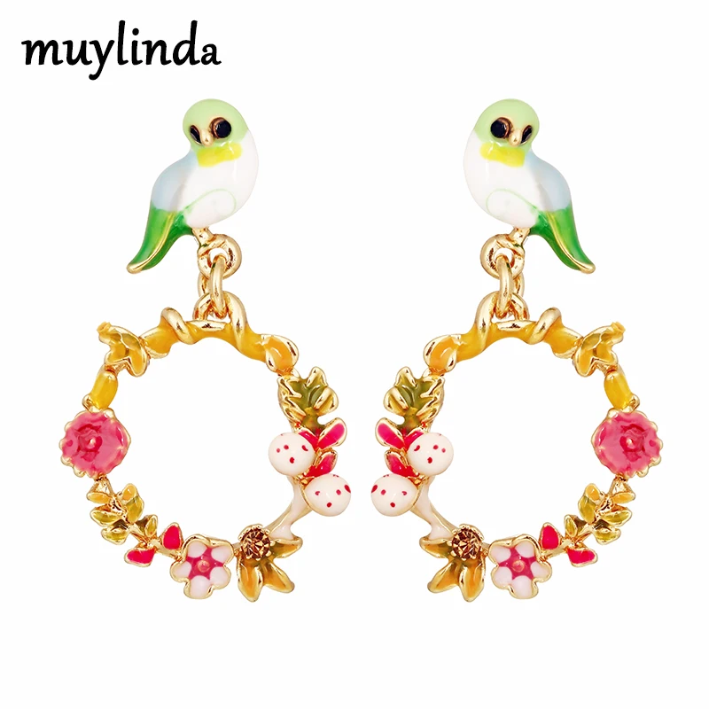 Muylinda Enamel Earrings For Women Fashion Jewelry Vintage Flower And Bird's Dangle Earring
Muylinda Enamel Earrings For Women Fashion Jewelry Vintage Flower And Bird's Dangle Earring