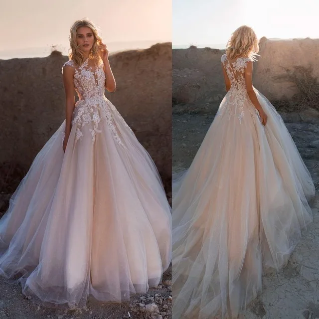 Pink Scoop Neck Tulle A Line Sleeveless Wedding Dresses Lace Button Vestido De Noiva 2019 Sweep Train Bridal Gown
Pink Scoop Neck Tulle A Line Sleeveless Wedding Dresses Lace Button Vestido De Noiva 2019 Sweep Train Bridal Gown