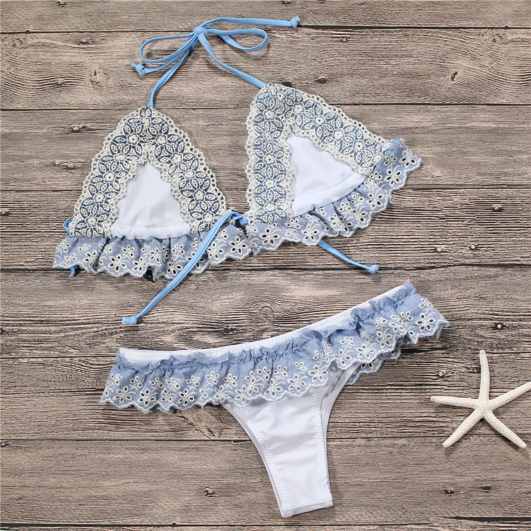 QIANG YI 2018 Summer Styles Lace Push Up Halter Bathing Suit Sexy Bandage Bikini Set Women Swimwear Swimsuit Beach Brazilian 
QIANG YI 2018 Summer Styles Lace Push Up Halter Bathing Suit Sexy Bandage Bikini Set Women Swimwear Swimsuit Beach Brazilian