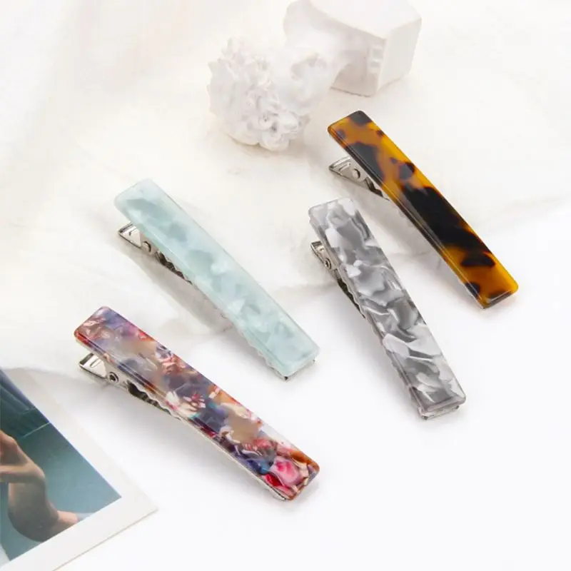 Japanese Style Women Simple Acetic Acid Duckbill Hair Clips Colorful Dot Marbling Hairgrips Rectangle Side Bangs Barrettes
Japanese Style Women Simple Acetic Acid Duckbill Hair Clips Colorful Dot Marbling Hairgrips Rectangle Side Bangs Barrettes