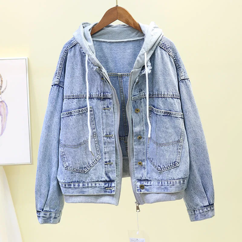 Harajuku 2019 Big Size Vintage Jeans Jackets Female Spring Autumn Long sleeve Hooded Denim Jacket Women Ladies Casual Basic Coat
Harajuku 2019 Big Size Vintage Jeans Jackets Female Spring Autumn Long sleeve Hooded Denim Jacket Women Ladies Casual Basic Coat