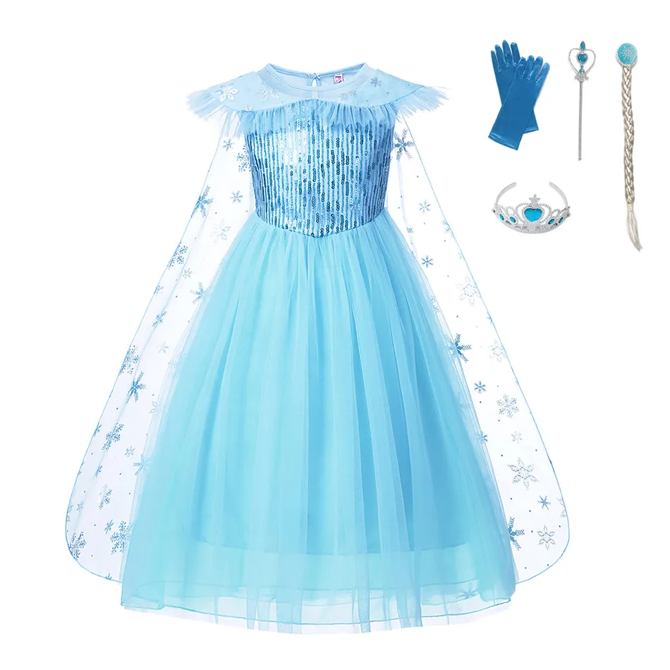 Girls Princess Elsa Dress Summer Children Cosplay Party Blue Costumes Sequin Frock Floor Length Trailing Kids Dresses For girls
Girls Princess Elsa Dress Summer Children Cosplay Party Blue Costumes Sequin Frock Floor Length Trailing Kids Dresses For girls