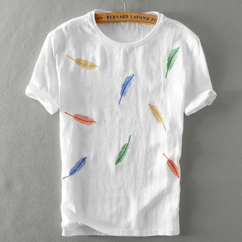 2018 New Chinese embroidery short sleeve linen T-shirt men round collar stitching loose cotton men t shirt brand clothing camisa
2018 New Chinese embroidery short sleeve linen T-shirt men round collar stitching loose cotton men t shirt brand clothing camisa