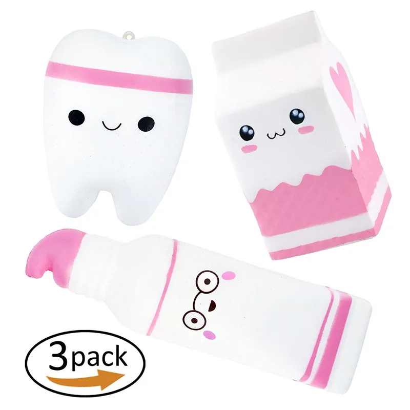 3 Pcs Jumbo Slow Rising Toy,Kawaii Toothpaste Teeth Milk Box Squeeze Squishy Toy for Kids Gift,Home Decoration or Stress Relief
3 Pcs Jumbo Slow Rising Toy,Kawaii Toothpaste Teeth Milk Box Squeeze Squishy Toy for Kids Gift,Home Decoration or Stress Relief