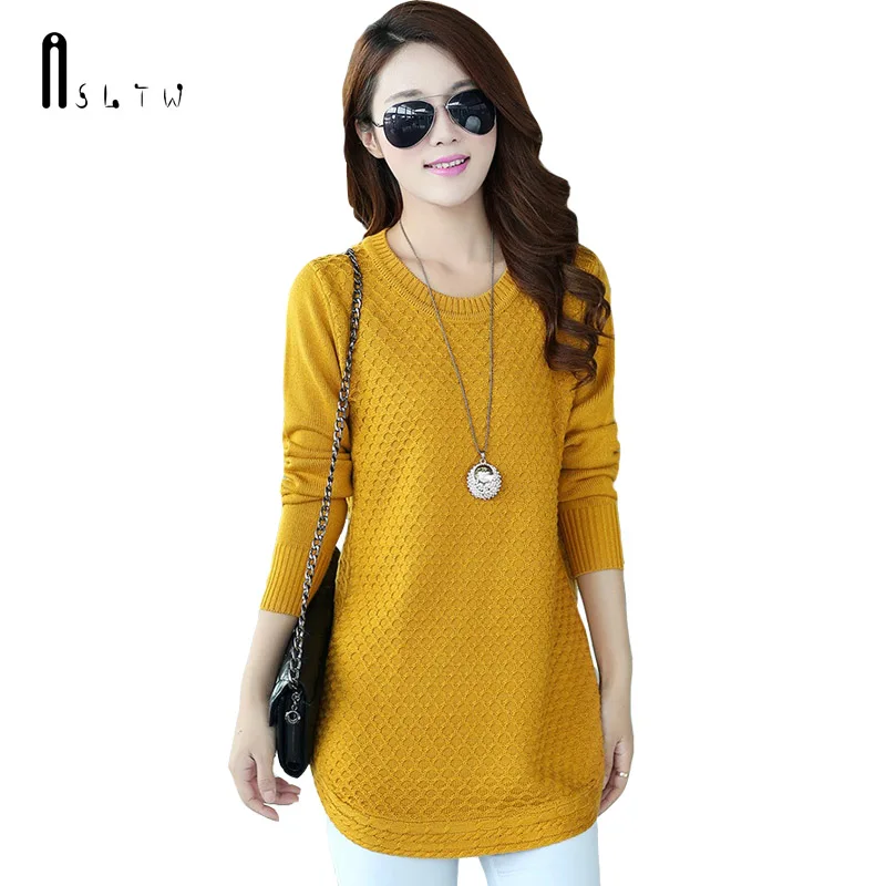 ASLTW Long Sweater For Women New Fashion Plus Size Long Sleeve Lady's Sweater Solid O Neck Pullover Sweater Dress
ASLTW Long Sweater For Women New Fashion Plus Size Long Sleeve Lady's Sweater Solid O Neck Pullover Sweater Dress