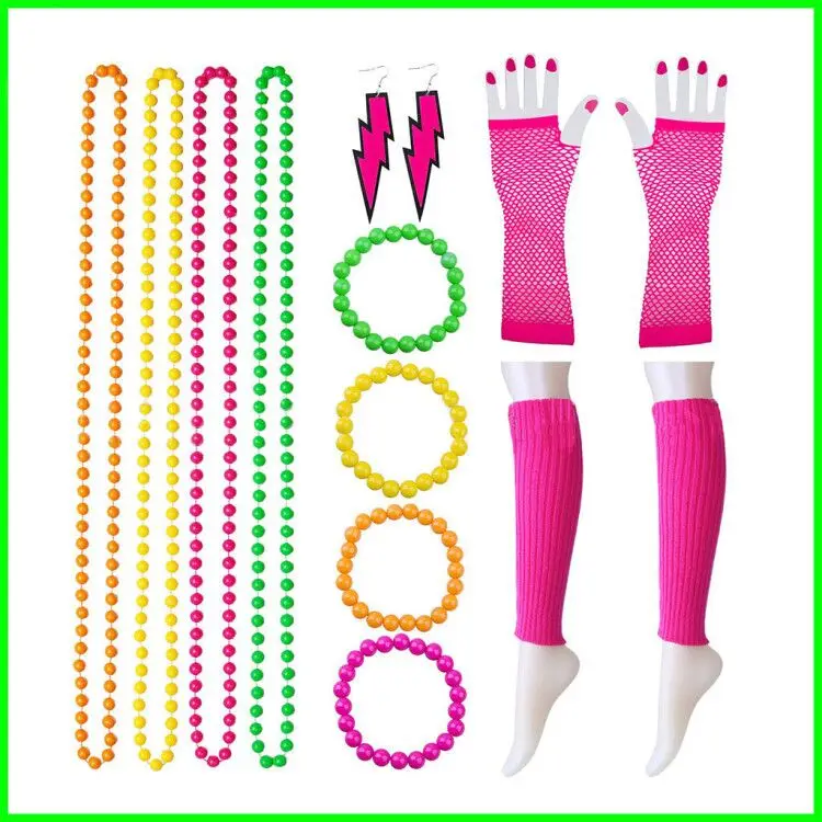 1980s costume 70S' 80S' Neon Disco Dance Party Costume Accessory Gloves Leg-Warmers Jewellery fashion accessories earning
1980s costume 70S' 80S' Neon Disco Dance Party Costume Accessory Gloves Leg-Warmers Jewellery fashion accessories earning