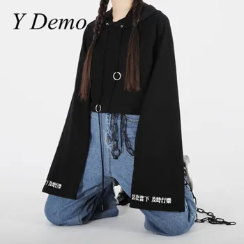 Y Demo Punk Pullover Hoodies For Women Oversize Width Sleeve Chinese Style Letter Embroidery Short Hoodies Street Clothings
Y Demo Punk Pullover Hoodies For Women Oversize Width Sleeve Chinese Style Letter Embroidery Short Hoodies Street Clothings