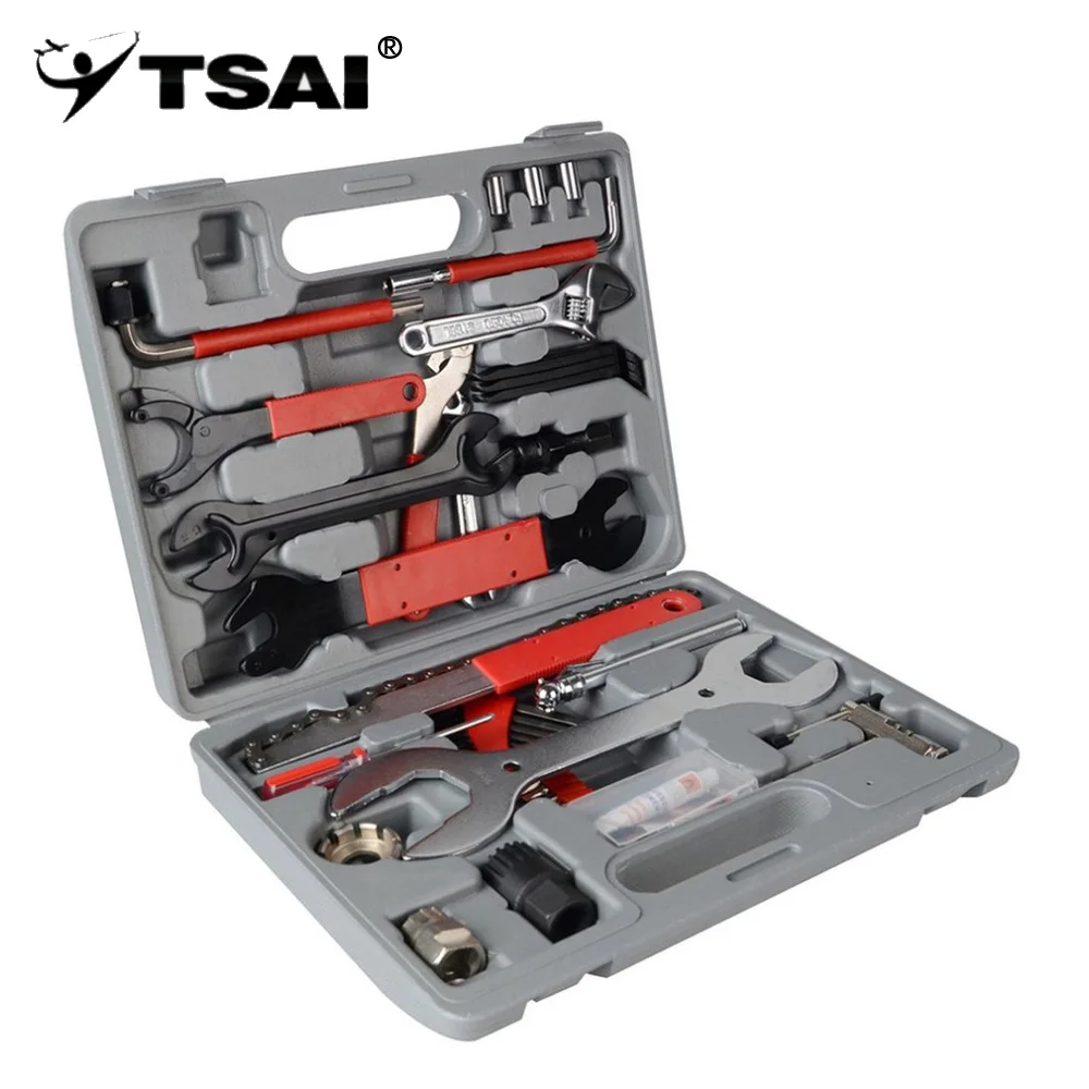 44pcs/1Set Bike Cycling Bicycle Maintenance Repair Hand Wrench Tool Kit Box Case