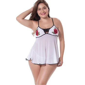 Sexy Dress Lingerie 2018 Ladies White Sexy Embroidery Night Dress Women G-string Nightgown Sleepwears Babydoll Dress Plus Size
Sexy Dress Lingerie 2018 Ladies White Sexy Embroidery Night Dress Women G-string Nightgown Sleepwears Babydoll Dress Plus Size