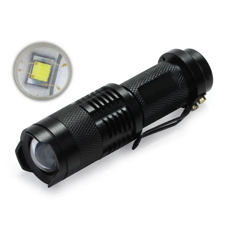 

High Quality Mini LED Flashlight CREE Q5 LED Torch Tactical AA 14500 Battery Adjustable Focus Zoom Light Lamp Lantern