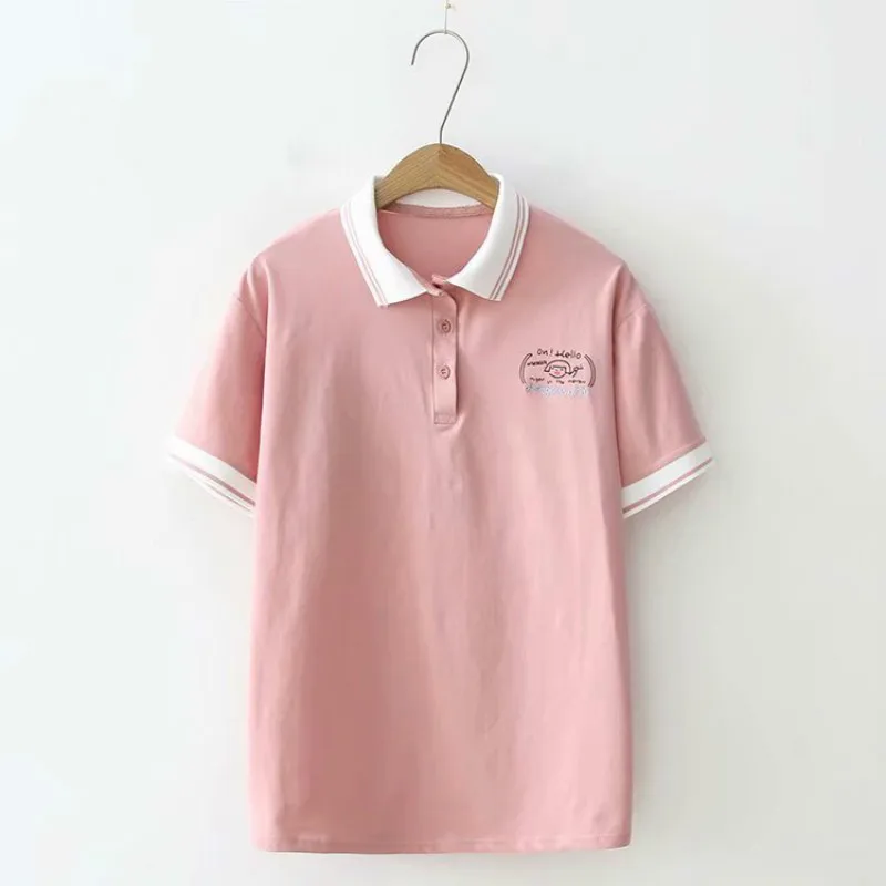 New Summer Fashion Polo Shirt Women Casual Short Sleeve Loose Polos Mujer Shirts student Tops Pink Female Polo Shirt 4 colors
New Summer Fashion Polo Shirt Women Casual Short Sleeve Loose Polos Mujer Shirts student Tops Pink Female Polo Shirt 4 colors