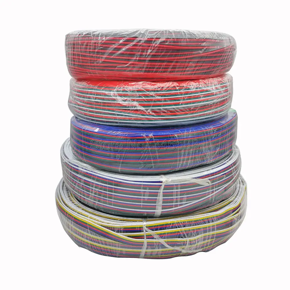 

10m/20m LED Cable Extension Wire Cord Connector 22AWG 2Pins 3Pins 4Pins 5Pins 6Pins for RGB RGBW RGBCCT Single Color LED Strips