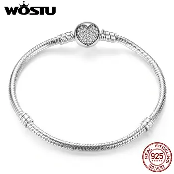 Luxury 100% 925 Sterling Silver Sparkling Heart Snake Chain Fit Original Beads Charm Bracelet & Bangle For Women Fine Jewelry
Luxury 100% 925 Sterling Silver Sparkling Heart Snake Chain Fit Original Beads Charm Bracelet & Bangle For Women Fine Jewelry