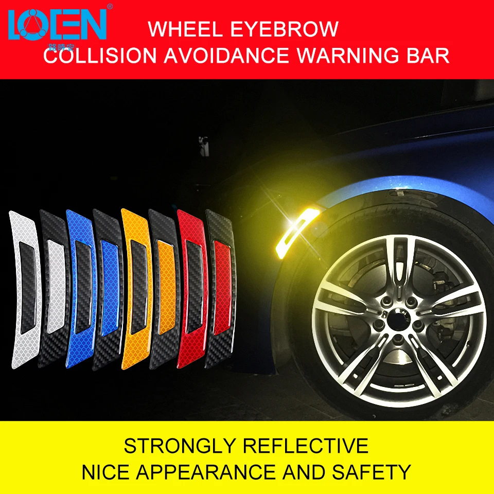 2* Car Styling Reflector Stick on Car Wheel With Night Light Red Yellow Eyebrow Auto Warning Reflective Strip Sticker for Truck
2* Car Styling Reflector Stick on Car Wheel With Night Light Red Yellow Eyebrow Auto Warning Reflective Strip Sticker for Truck