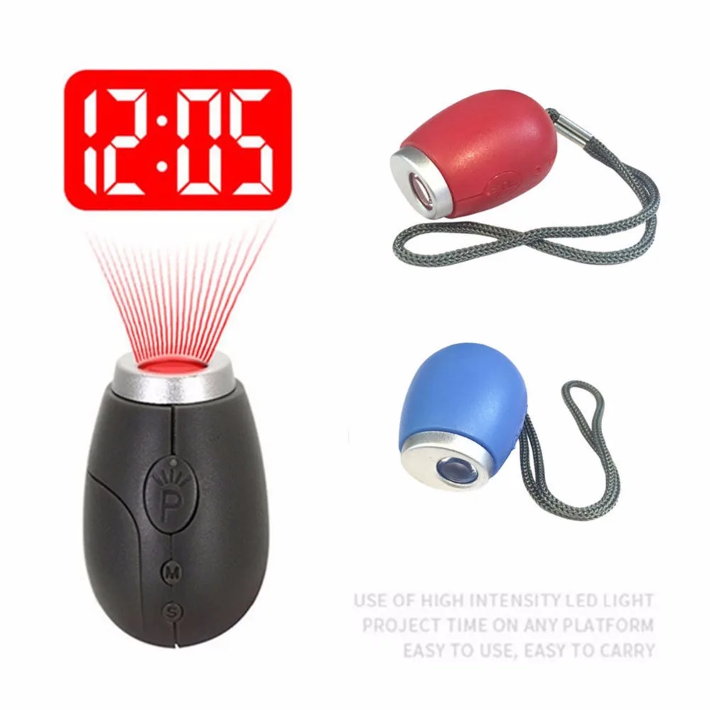 Portable Digital Projection Alarm Clock Key Chains Mini Projector LED Clock Carry Time Flashlight Clock Hanging Rope Table Decor
Portable Digital Projection Alarm Clock Key Chains Mini Projector LED Clock Carry Time Flashlight Clock Hanging Rope Table Decor