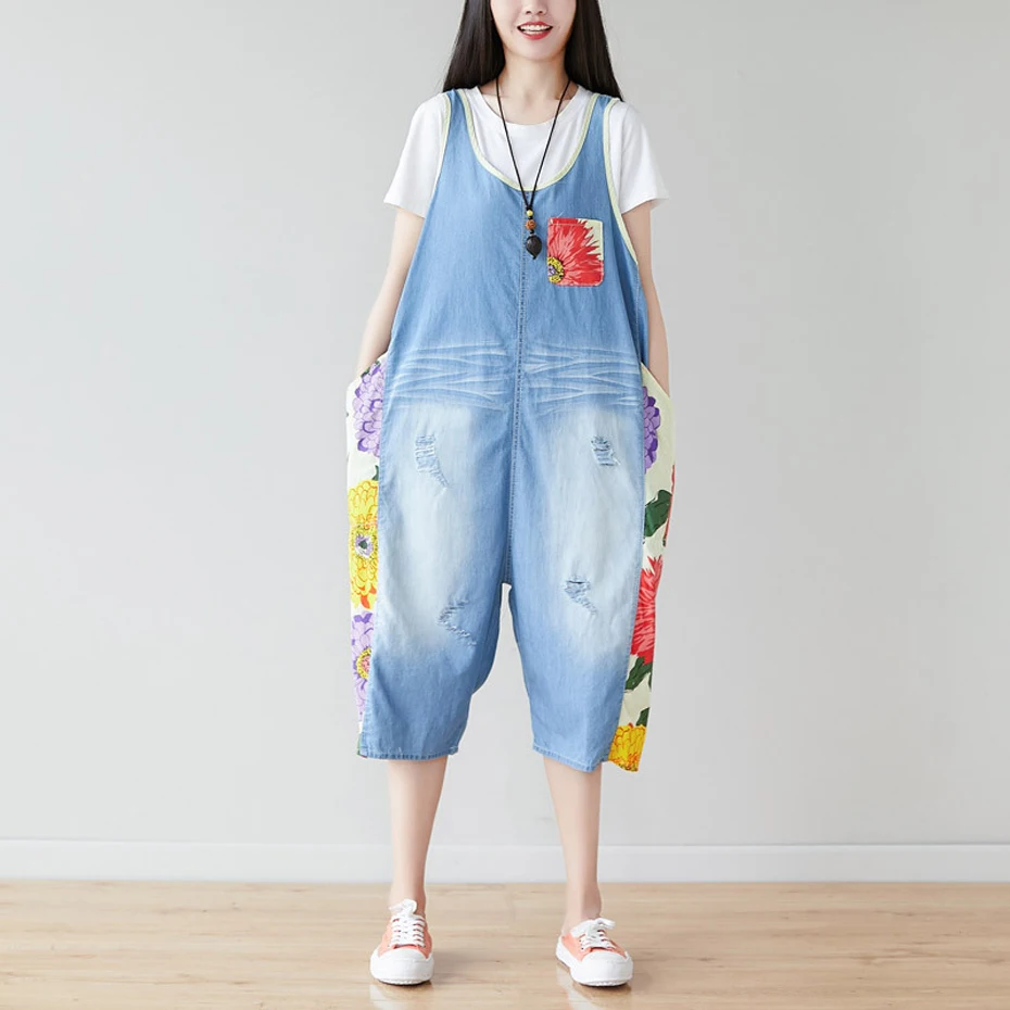 Womens Denim Jumpsuits Rompers Overalls Body Patchwork Floral Big Loose Long Oversized Casual Fashion for Summer AZ39153212
Womens Denim Jumpsuits Rompers Overalls Body Patchwork Floral Big Loose Long Oversized Casual Fashion for Summer AZ39153212