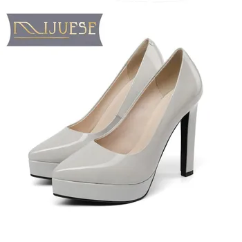 MLJUESE 2019 women pumps autumn spring cow leather silver color platform slip on high heels lady shoes party dress wedding
MLJUESE 2019 women pumps autumn spring cow leather silver color platform slip on high heels lady shoes party dress wedding