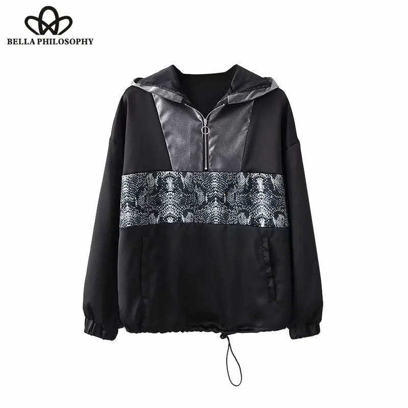 Bella Philosophy 2018 Snakeskin Print Patchwork Loose Sweatshirt Hooded Collar Zipper Pockets Pullovers Casual Pull Femme
Bella Philosophy 2018 Snakeskin Print Patchwork Loose Sweatshirt Hooded Collar Zipper Pockets Pullovers Casual Pull Femme