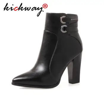 2019 Fashion Autumn Women Ankle Boots Leather Black Female High Heels Shoes Ultra High Platform Heels Pointed Toe Lady Shoe34-43
2019 Fashion Autumn Women Ankle Boots Leather Black Female High Heels Shoes Ultra High Platform Heels Pointed Toe Lady Shoe34-43