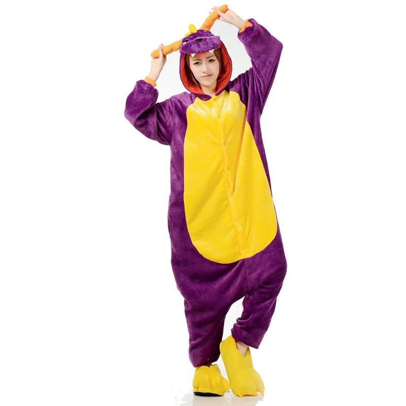 Spyro Kigurumi Pajamas Dragon Onesies For Men Adults Women Cartoon Costume Funny Festival Party Jumpsuit Halloween Onsie Suit |