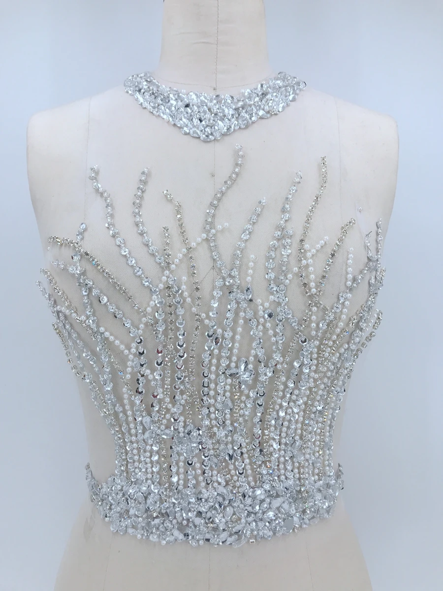 1PC Handmade Clear Crystal Patches Sequins Rhinestones Applique On White Mesh Beading Diamond Collar For Wedding Top Dress Skirt
1PC Handmade Clear Crystal Patches Sequins Rhinestones Applique On White Mesh Beading Diamond Collar For Wedding Top Dress Skirt